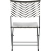 image:imageFlash Furniture Rouen Commercial Grade Folding Bistro Set IndoorOutdoor PE Rattan Table Top Back and Seat Charcoal Steel Frames 3 Piece Set GrayWhiteGray  White