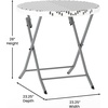image:imageFlash Furniture Rouen Commercial Grade Folding Bistro Set IndoorOutdoor PE Rattan Table Top Back and Seat Charcoal Steel Frames 3 Piece Set GrayWhiteGray  White