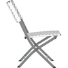 image:imageFlash Furniture Rouen Commercial Grade Folding Bistro Set IndoorOutdoor PE Rattan Table Top Back and Seat Charcoal Steel Frames 3 Piece Set GrayWhiteGray  White
