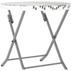 image:imageFlash Furniture Rouen Commercial Grade Folding Bistro Set IndoorOutdoor PE Rattan Table Top Back and Seat Charcoal Steel Frames 3 Piece Set GrayWhiteGray  White