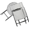 image:imageFlash Furniture Rouen Commercial Grade Folding Bistro Set IndoorOutdoor PE Rattan Table Top Back and Seat Natural Steel Frames 3 Piece Set NavyWhiteBlack  White