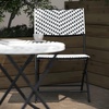 image:imageFlash Furniture Rouen Commercial Grade Folding Bistro Set IndoorOutdoor PE Rattan Table Top Back and Seat Natural Steel Frames 3 Piece Set NavyWhiteBlack  White