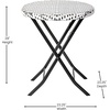 image:imageFlash Furniture Rouen Commercial Grade Folding Bistro Set IndoorOutdoor PE Rattan Table Top Back and Seat Natural Steel Frames 3 Piece Set NavyWhiteBlack  White
