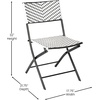 image:imageFlash Furniture Rouen Commercial Grade Folding Bistro Set IndoorOutdoor PE Rattan Table Top Back and Seat Natural Steel Frames 3 Piece Set NavyWhiteBlack  White