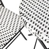 image:imageFlash Furniture Rouen Commercial Grade Folding Bistro Set IndoorOutdoor PE Rattan Table Top Back and Seat Natural Steel Frames 3 Piece Set NavyWhiteBlack  White