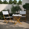 image:imageFlash Furniture Rouen Commercial Grade Folding Bistro Set IndoorOutdoor PE Rattan Table Top Back and Seat Natural Steel Frames 3 Piece Set NavyWhiteNavy  White