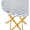 image:imageFlash Furniture Rouen Commercial Grade Folding Bistro Set IndoorOutdoor PE Rattan Table Top Back and Seat Natural Steel Frames 3 Piece Set NavyWhiteNavy  White