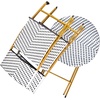 image:imageFlash Furniture Rouen Commercial Grade Folding Bistro Set IndoorOutdoor PE Rattan Table Top Back and Seat Natural Steel Frames 3 Piece Set NavyWhiteNavy  White