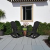 image:imageFlash Furniture Savannah Poly Resin Wood Adirondack Rocking Chair  All Weather Black Polystyrene  Stainless Steel Hardware  Set of 2Black