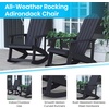 image:imageFlash Furniture Savannah Poly Resin Wood Adirondack Rocking Chair  All Weather Black Polystyrene  Stainless Steel Hardware  Set of 2Black