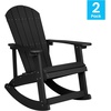 image:imageFlash Furniture Savannah Poly Resin Wood Adirondack Rocking Chair  All Weather Black Polystyrene  Stainless Steel Hardware  Set of 2Black