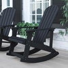 image:imageFlash Furniture Savannah Poly Resin Wood Adirondack Rocking Chair  All Weather Black Polystyrene  Stainless Steel Hardware  Set of 2Black