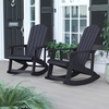 image:imageFlash Furniture Savannah Poly Resin Wood Adirondack Rocking Chair  All Weather Black Polystyrene  Stainless Steel Hardware  Set of 2Black