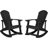 image:imageFlash Furniture Savannah Poly Resin Wood Adirondack Rocking Chair  All Weather Black Polystyrene  Stainless Steel Hardware  Set of 2Black