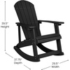 image:imageFlash Furniture Savannah Poly Resin Wood Adirondack Rocking Chair  All Weather Black Polystyrene  Stainless Steel Hardware  Set of 2Black
