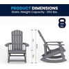 image:imageFlash Furniture Savannah Poly Resin Wood Adirondack Rocking Chair  All Weather Black Polystyrene  Stainless Steel Hardware  Set of 2Grey