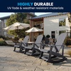 image:imageFlash Furniture Savannah Poly Resin Wood Adirondack Rocking Chair  All Weather Black Polystyrene  Stainless Steel Hardware  Set of 2Grey