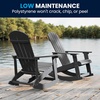 image:imageFlash Furniture Savannah Poly Resin Wood Adirondack Rocking Chair  All Weather Black Polystyrene  Stainless Steel Hardware  Set of 2Grey