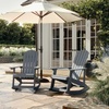 image:imageFlash Furniture Savannah Poly Resin Wood Adirondack Rocking Chair  All Weather Black Polystyrene  Stainless Steel Hardware  Set of 2Grey