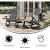 image:imageFlash Furniture Savannah Poly Resin Wood Adirondack Rocking Chair  All Weather Black Polystyrene  Stainless Steel Hardware  Set of 2Grey