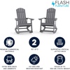 image:imageFlash Furniture Savannah Poly Resin Wood Adirondack Rocking Chair  All Weather Black Polystyrene  Stainless Steel Hardware  Set of 2Grey