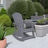 image:imageFlash Furniture Savannah Poly Resin Wood Adirondack Rocking Chair  All Weather Black Polystyrene  Stainless Steel Hardware  Set of 2Grey