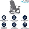 image:imageFlash Furniture Savannah Poly Resin Wood Adirondack Rocking Chair  All Weather Black Polystyrene  Stainless Steel Hardware  Set of 2Grey