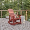 image:imageFlash Furniture Savannah Poly Resin Wood Adirondack Rocking Chair  All Weather Black Polystyrene  Stainless Steel Hardware  Set of 2Red
