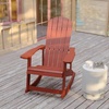 image:imageFlash Furniture Savannah Poly Resin Wood Adirondack Rocking Chair  All Weather Black Polystyrene  Stainless Steel Hardware  Set of 2Red