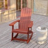 image:imageFlash Furniture Savannah Poly Resin Wood Adirondack Rocking Chair  All Weather Black Polystyrene  Stainless Steel Hardware  Set of 2Red