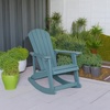 image:imageFlash Furniture Savannah Poly Resin Wood Adirondack Rocking Chair  All Weather Black Polystyrene  Stainless Steel Hardware  Set of 2Sea Foam