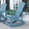 image:imageFlash Furniture Savannah Poly Resin Wood Adirondack Rocking Chair  All Weather Black Polystyrene  Stainless Steel Hardware  Set of 2Sea Foam