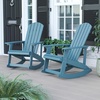 image:imageFlash Furniture Savannah Poly Resin Wood Adirondack Rocking Chair  All Weather Black Polystyrene  Stainless Steel Hardware  Set of 2Sea Foam