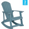 image:imageFlash Furniture Savannah Poly Resin Wood Adirondack Rocking Chair  All Weather Black Polystyrene  Stainless Steel Hardware  Set of 2Sea Foam