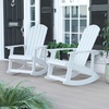 image:imageFlash Furniture Savannah Poly Resin Wood Adirondack Rocking Chair  All Weather Black Polystyrene  Stainless Steel Hardware  Set of 2White