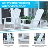 image:imageFlash Furniture Savannah Poly Resin Wood Adirondack Rocking Chair  All Weather Black Polystyrene  Stainless Steel Hardware  Set of 2White