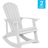 image:imageFlash Furniture Savannah Poly Resin Wood Adirondack Rocking Chair  All Weather Black Polystyrene  Stainless Steel Hardware  Set of 2White