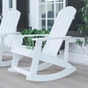 image:imageFlash Furniture Savannah Poly Resin Wood Adirondack Rocking Chair  All Weather Black Polystyrene  Stainless Steel Hardware  Set of 2White