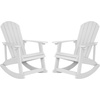 image:imageFlash Furniture Savannah Poly Resin Wood Adirondack Rocking Chair  All Weather Black Polystyrene  Stainless Steel Hardware  Set of 2White