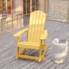 image:imageFlash Furniture Savannah Poly Resin Wood Adirondack Rocking Chair  All Weather Black Polystyrene  Stainless Steel Hardware  Set of 2Yellow
