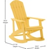 image:imageFlash Furniture Savannah Poly Resin Wood Adirondack Rocking Chair  All Weather Black Polystyrene  Stainless Steel Hardware  Set of 2Yellow