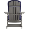image:imageFlash Furniture Savannah Set of 2 Rocking Adirondack Chairs with Cushions  White Poly Resin Frame  Blue AllWeather Cushions  IndoorOutdoor UseGrayBlue