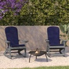 image:imageFlash Furniture Savannah Set of 2 Rocking Adirondack Chairs with Cushions  White Poly Resin Frame  Blue AllWeather Cushions  IndoorOutdoor UseGrayBlue
