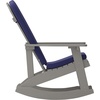 image:imageFlash Furniture Savannah Set of 2 Rocking Adirondack Chairs with Cushions  White Poly Resin Frame  Blue AllWeather Cushions  IndoorOutdoor UseGrayBlue