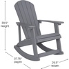 image:imageFlash Furniture Savannah Set of 2 Rocking Adirondack Chairs with Cushions  White Poly Resin Frame  Blue AllWeather Cushions  IndoorOutdoor UseGrayBlue