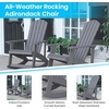 image:imageFlash Furniture Savannah Set of 2 Rocking Adirondack Chairs with Cushions  White Poly Resin Frame  Blue AllWeather Cushions  IndoorOutdoor UseGrayBlue