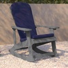 image:imageFlash Furniture Savannah Set of 2 Rocking Adirondack Chairs with Cushions  White Poly Resin Frame  Blue AllWeather Cushions  IndoorOutdoor UseGrayBlue