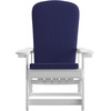 image:imageFlash Furniture Savannah Set of 2 Rocking Adirondack Chairs with Cushions  White Poly Resin Frame  Blue AllWeather Cushions  IndoorOutdoor UseWhiteBlue