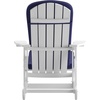 image:imageFlash Furniture Savannah Set of 2 Rocking Adirondack Chairs with Cushions  White Poly Resin Frame  Blue AllWeather Cushions  IndoorOutdoor UseWhiteBlue