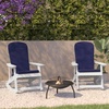 image:imageFlash Furniture Savannah Set of 2 Rocking Adirondack Chairs with Cushions  White Poly Resin Frame  Blue AllWeather Cushions  IndoorOutdoor UseWhiteBlue